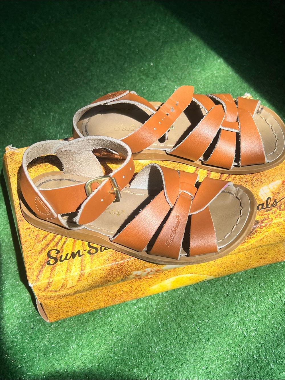 Kids Brown Strappy Buckle Sandals - Comfortable Summer Shoes